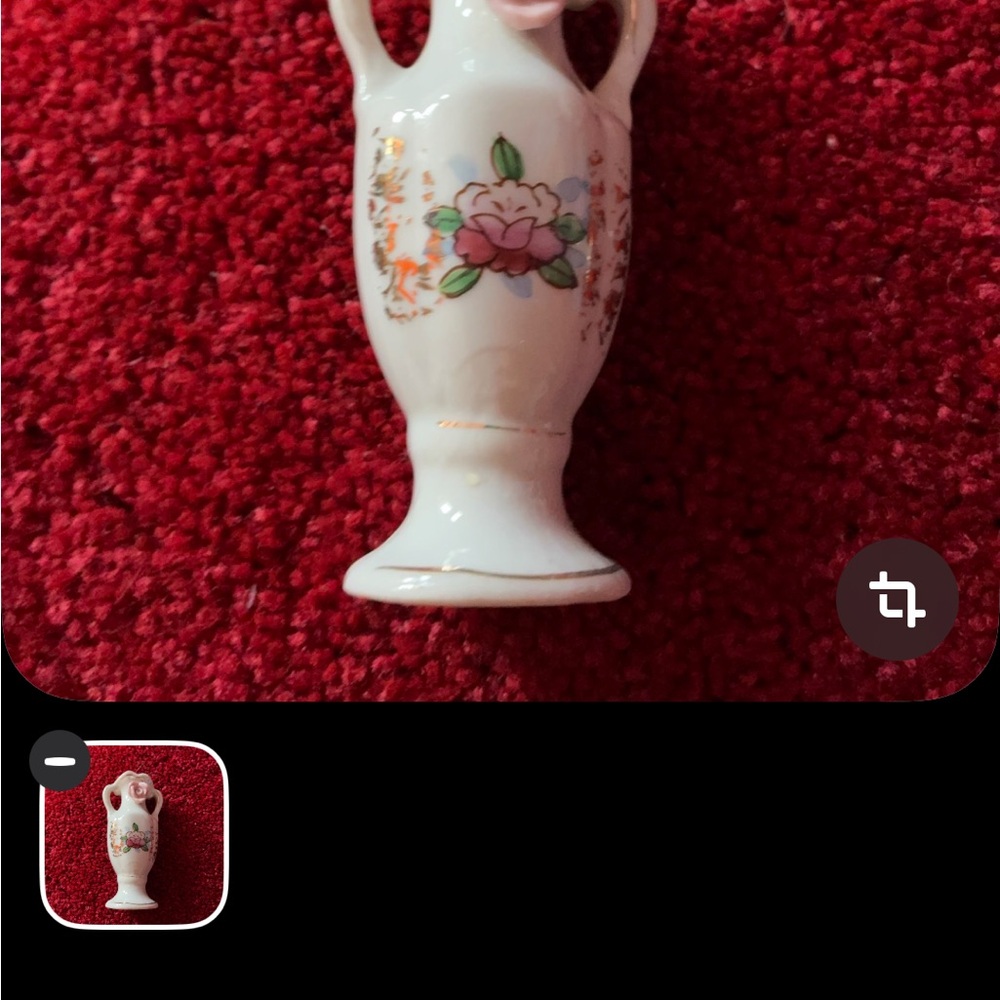 Floral Ceramic Vase - Cream and Pink